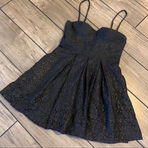 Aqua - Little Black & Gold Lace Dress